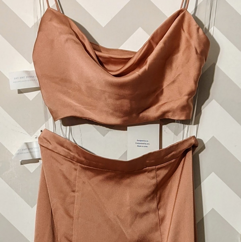 Fame and Partners- Drape Front Set in Warm Blush